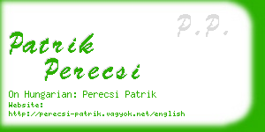 patrik perecsi business card